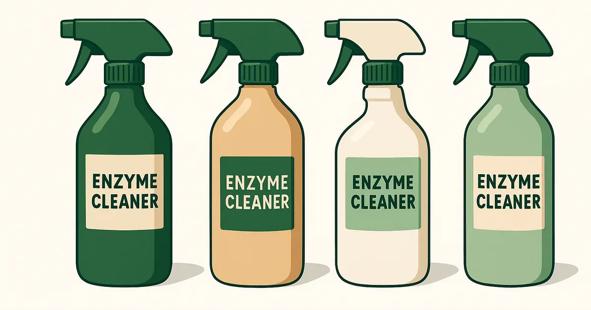 Top enzyme cleaners for carpet urine odor lined up side by side