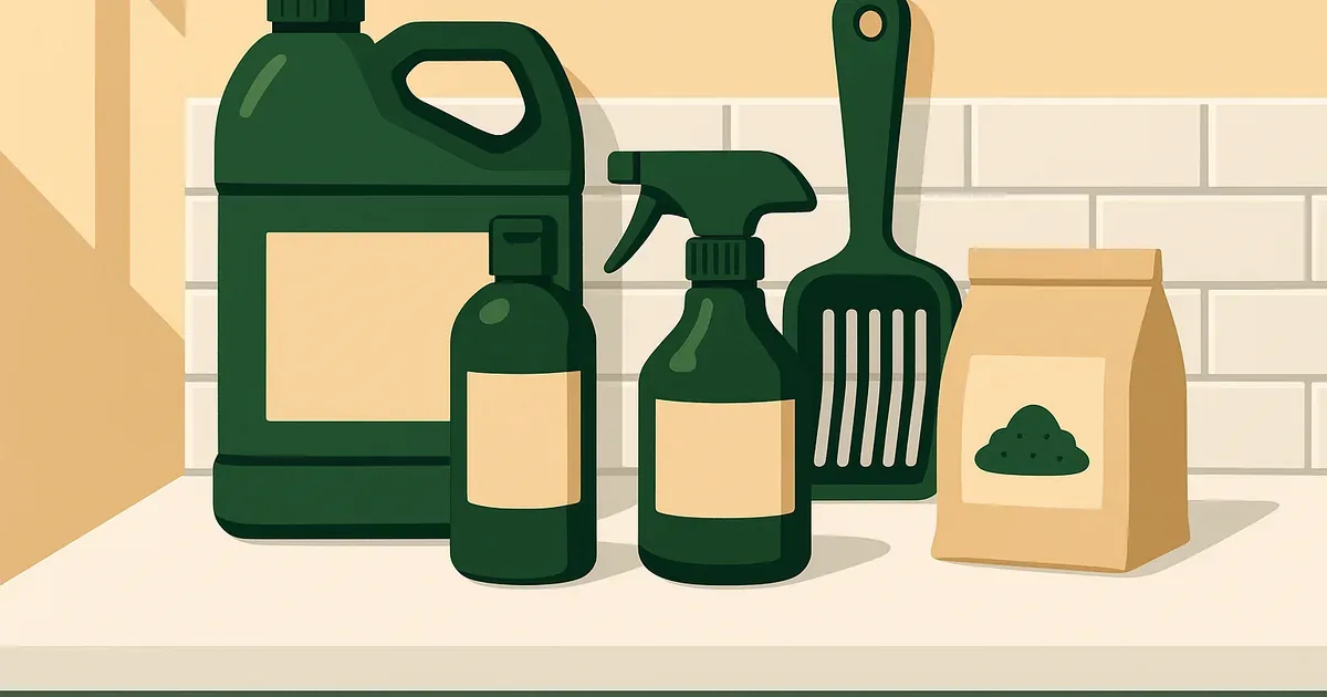 Three enzyme cleaner products recommended for litter box odor maintenance